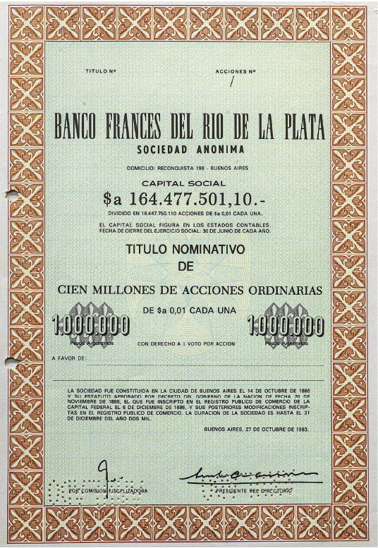 Cotizantes. Hoy Banco Francés