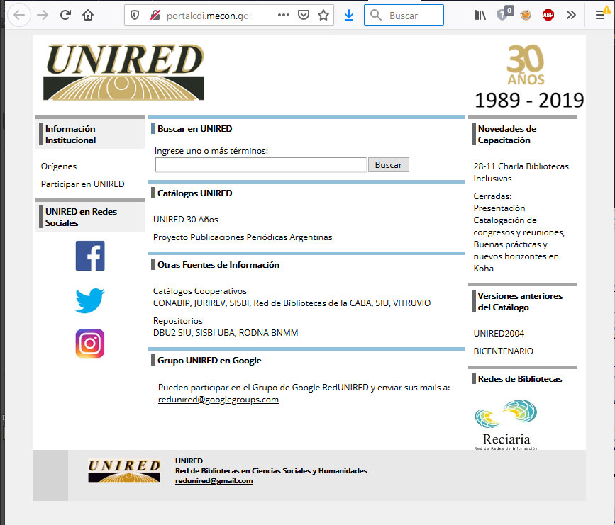 UNIRED, 30 años integrando bibliotecas